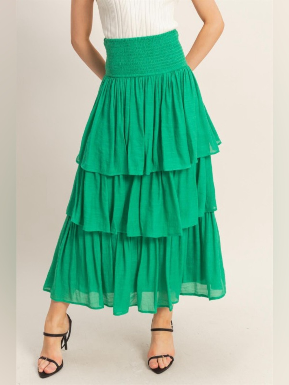 #51 Brandy Tiered Smocked Skirt